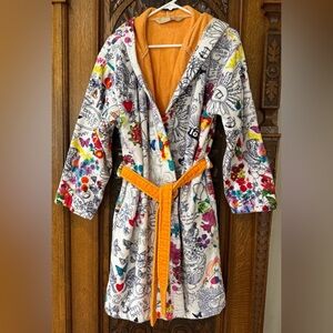 Desigual Colorful and Cheery Hooded Bathrobe